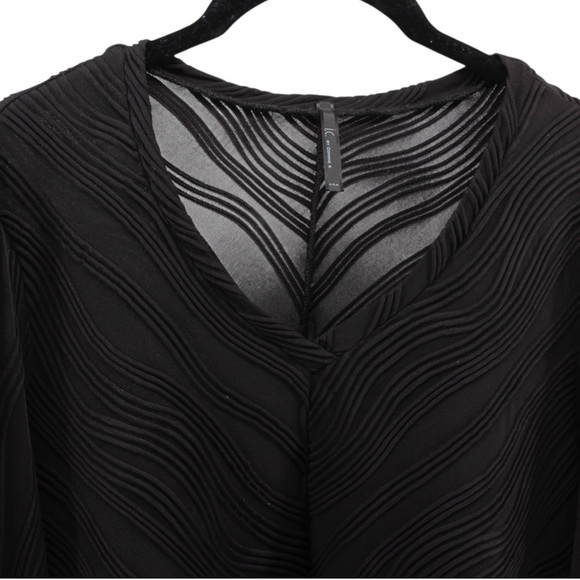 IC by Connie K Black Textured Artsy Whimsigoth Fairy Ethereal Blouse Size L - Picture 3 of 10